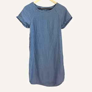 Sessùn Rosemary Lyocell Denim Shirt Dress with Rolled Sleeves Size XS